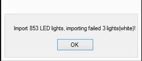 Import failed message