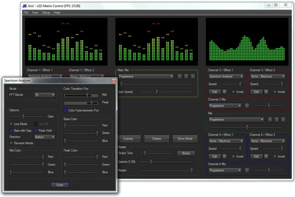The Audio Analyzer with different Modes
