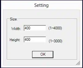 Manual layout settings window