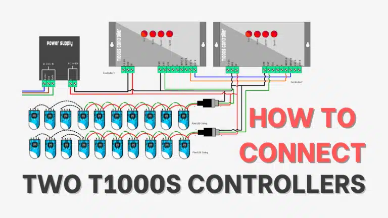 How to Connect Two T1000s Pixel LED Controllers