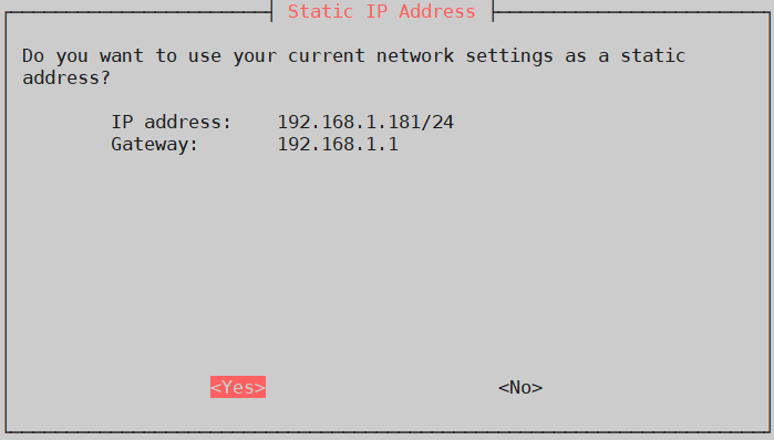 Allow PiVPN to set a Static IP address