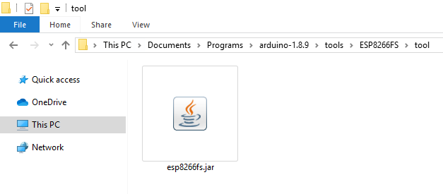 Arduino IDE Tools to Install ESP8266 SPIFFS Filesystem fs