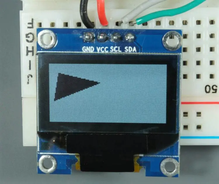 ESP32 ESP8266 Arduino OLED Display Triangle Background filled