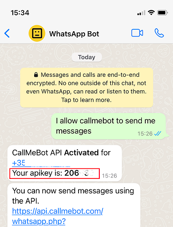 Get CallMeBot API Key
