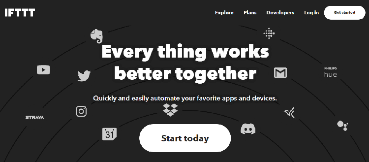 IFTTT Get Started Web Page