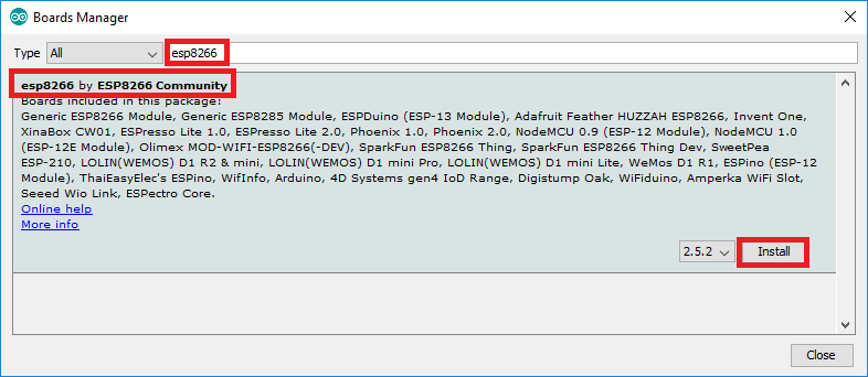Install ESP8266 Board add on in Arduino IDE search ESP8266