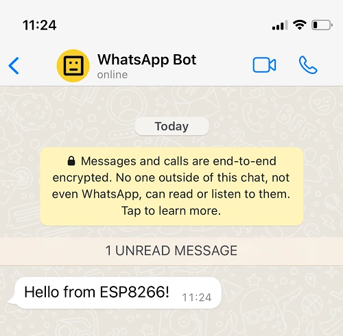 WhatsApp Receive Message From ESP8266