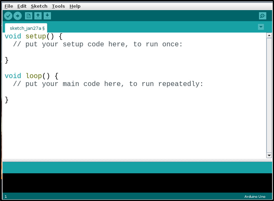 Arduino IDE interface on the Raspberry Pi