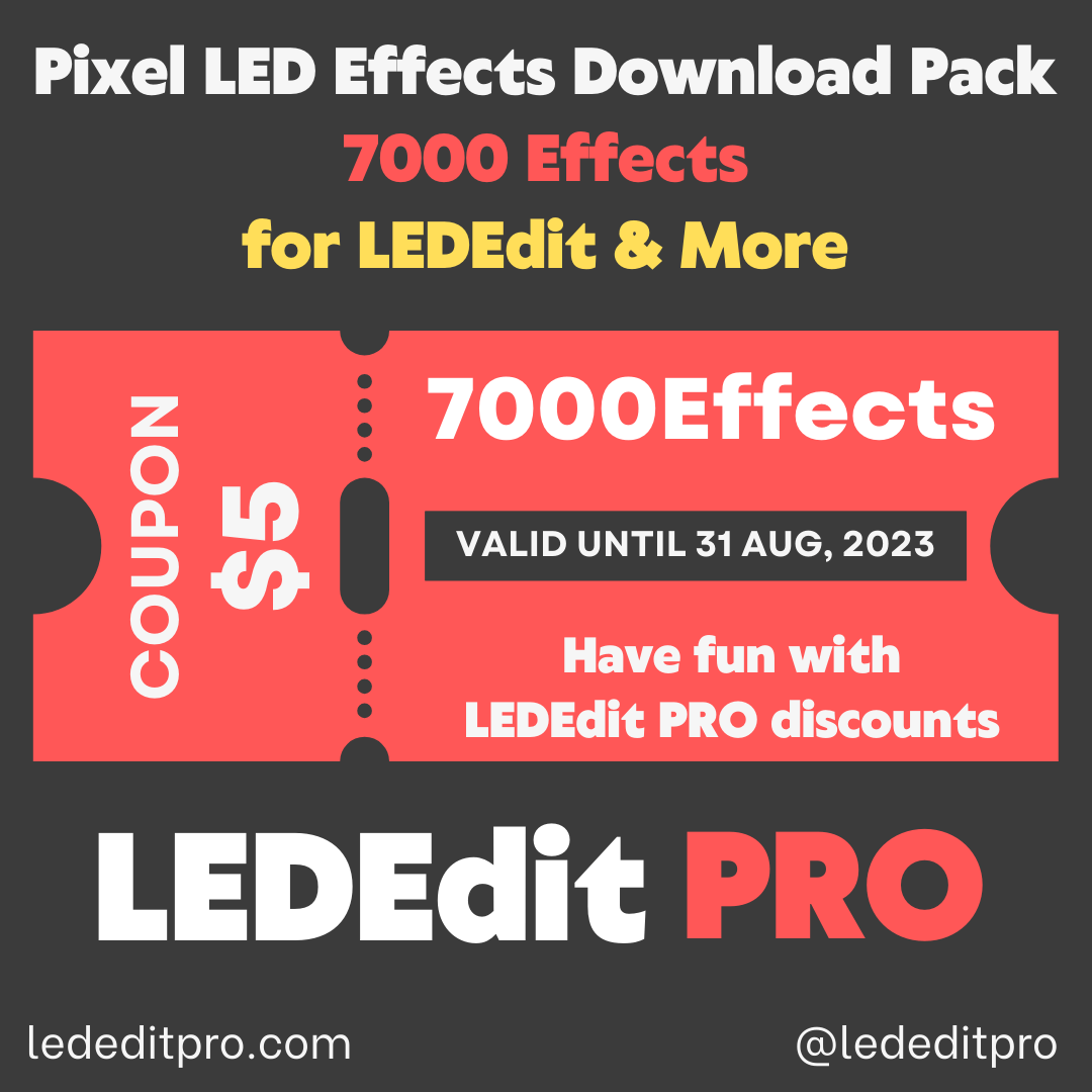 Coupon of Pixel LED Effects Download Pack 7000 Effects for LEDEdit