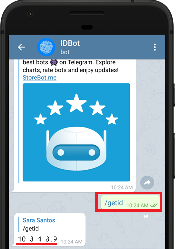 Telegram Get Chat ID with IDBot getid