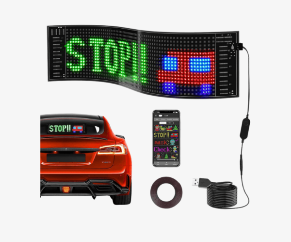 LED Screen Sign Advertising RGB Foldable Scrolling Message Display Board App Soft Flexible LED Panel Car Rear Window Display APP