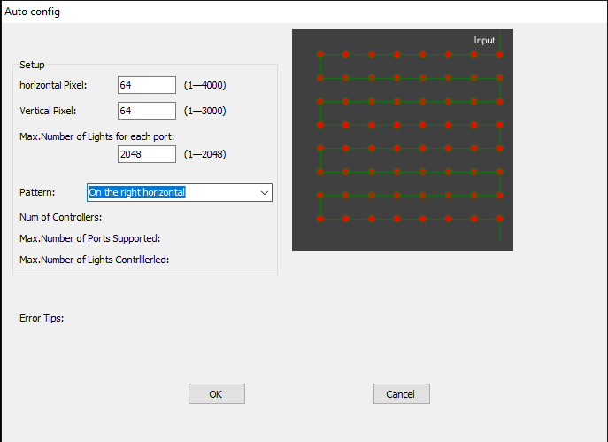 How to Connect Two T1000s LED Controllers 6 Auto layout creator window - LEDEdit 2014