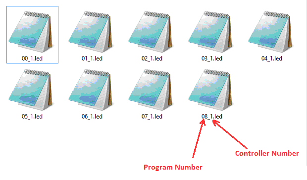 T-1000S LED controller program file placement