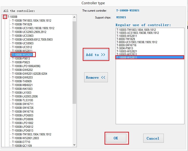 LEDEdit 2014 Select Controller window