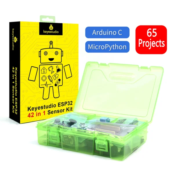 42-in-1 ESP32 Sensor Module Kit Diy Electronic Kit for Adults: Support Arduino C and MicroPython (65 Projects)