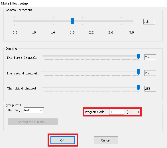 LED Exit Export .led settings