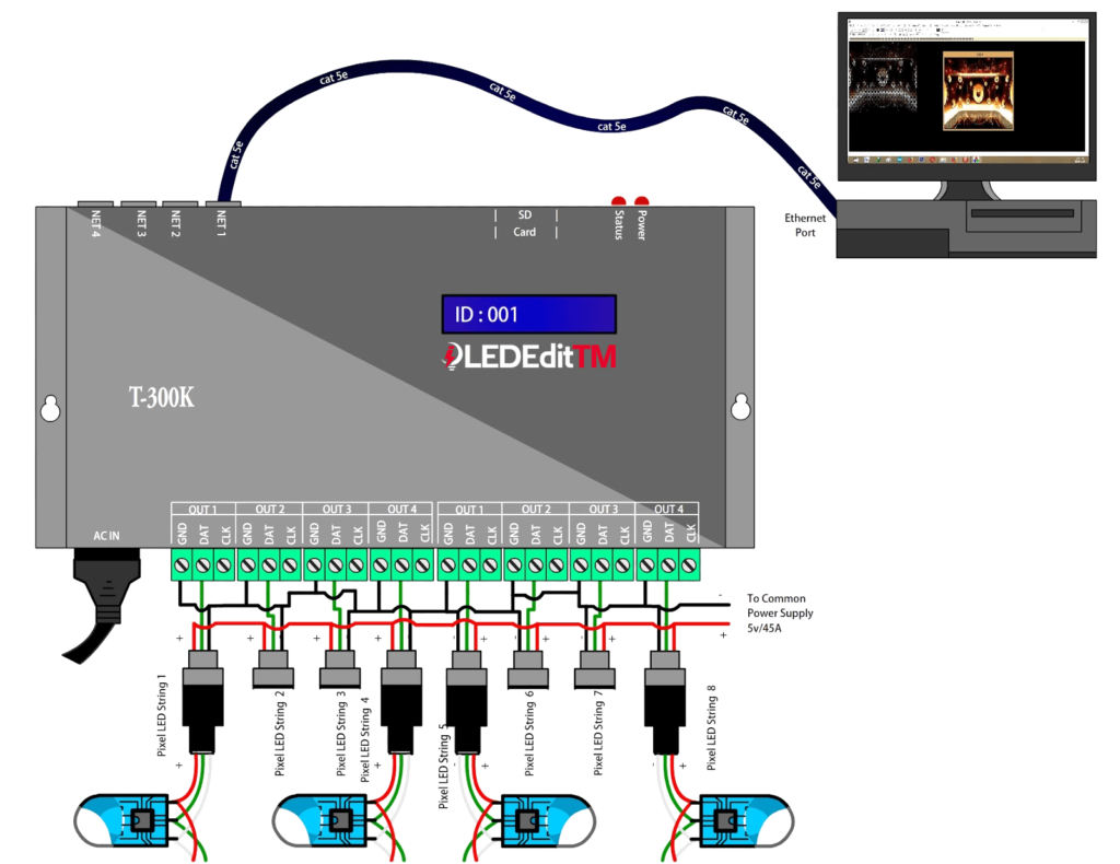 T-300K LED Controller Online Tutorial 5 T-300k Online Wiring Method 1