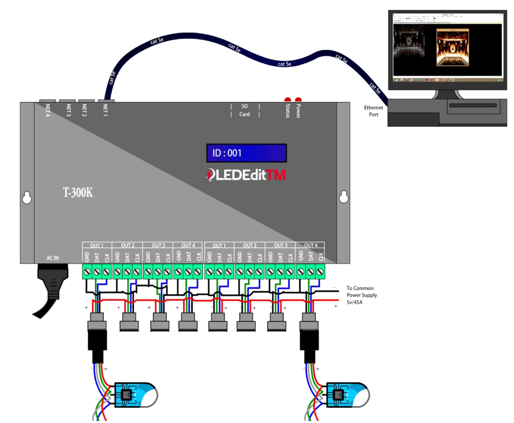 T-300K LED Controller Online Tutorial 9 T-300k Online Wiring Method 3