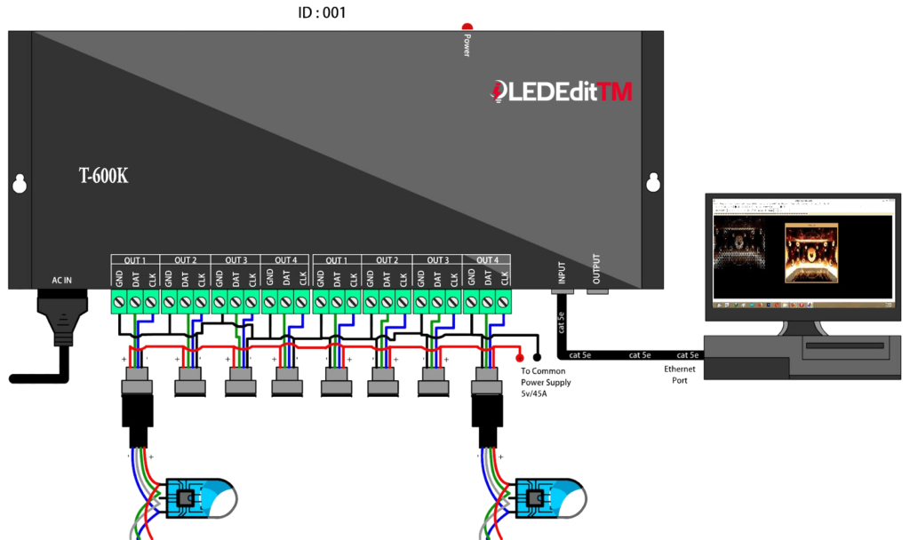 T-600K LED Controller - Single Controller with 4 Wire LED Strings