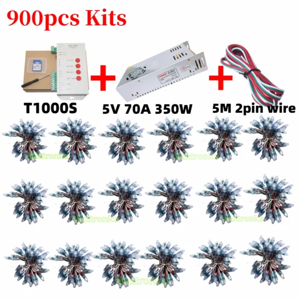 500/600/700pcs WS2811 Full Color LED Module Light Kits DC5V 12mm Waterproof RGB Color Digital LED Pixel Lamp for Festival Decor