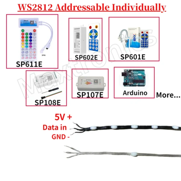 1000-3000pcs WS2811 LED Pebble Pixel String Light GRB Addressable Full Color IP67 DC5V 15/20/25/30mm/50mm/100mm Pitch Fairy Lamp