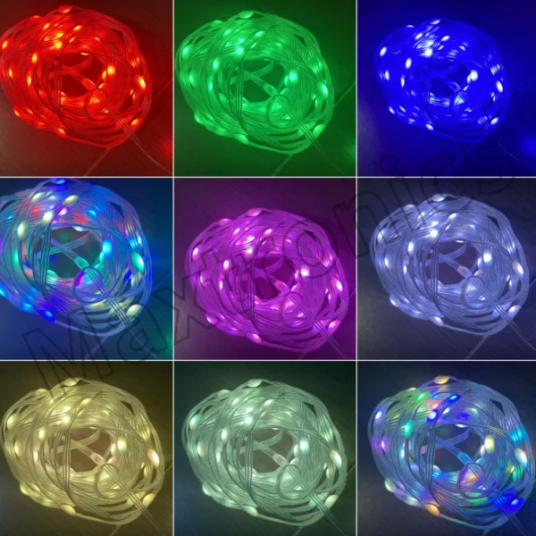 1000-3000pcs WS2811 LED Pebble Pixel String Light GRB Addressable Full Color IP67 DC5V 15/20/25/30mm/50mm/100mm Pitch Fairy Lamp