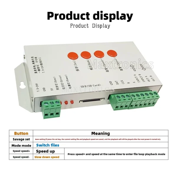 T1000S LED Controller Max 2048 Pixels for WS2815 LPD6803 SK6812IC WS2812B WS2811 LED Strip Light
