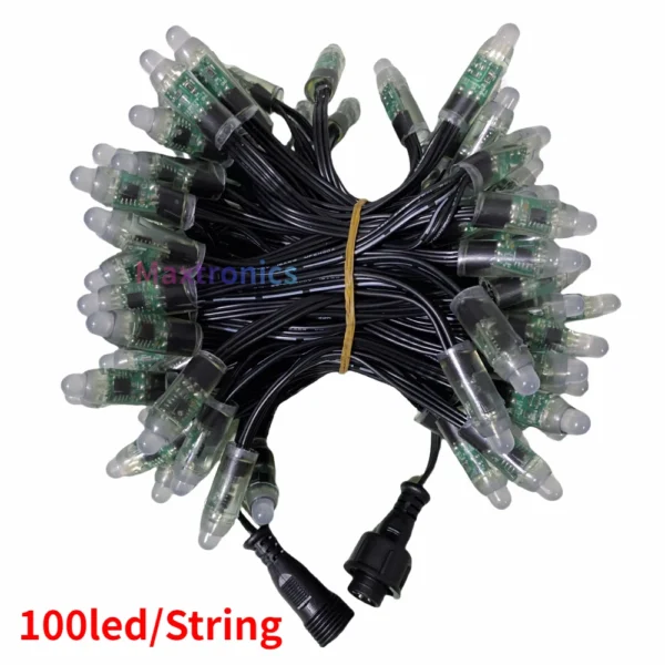 500/1000pc WS2811 Bullet Full Color Led Pixel Modules 18awg Black Wire IP68 12MM DC12V 13.5mm Conneccer for Festival Decor Light