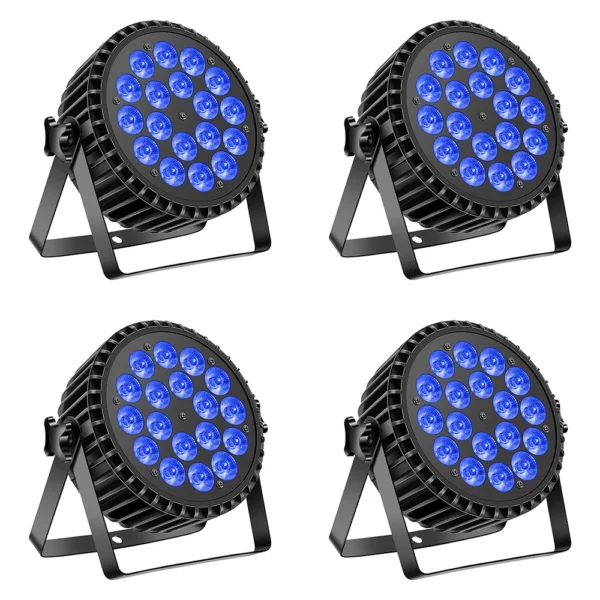 kf-S2d79ada495264ff49f74e081fc14c3557 U'King 4PCS 200W LED Par Light DMX512 18x8W RGBW LED Wash Light Effect Flat Light for DJ Disco Party Club Wedding Stage Light