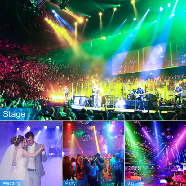 kf-S35a5047ddb2d44b2bfbdc6eb0ce62702d U'King 4PCS 200W 18 LED Par Light 4in1 18x8W RGBW Stage Light DMX 512 Control 4/8CH Flat Lighting Christmas DJ Party Disco Lamp