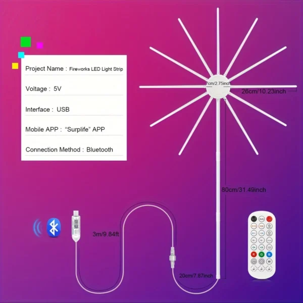 kf-S425f591817bf49ef9e962c906008cfafR Christmas Fireworks Light RGBIC LED String Light Festoon LED Garland Lamp Outdoor Garden Room Wedding Party Decor Fairy Lights