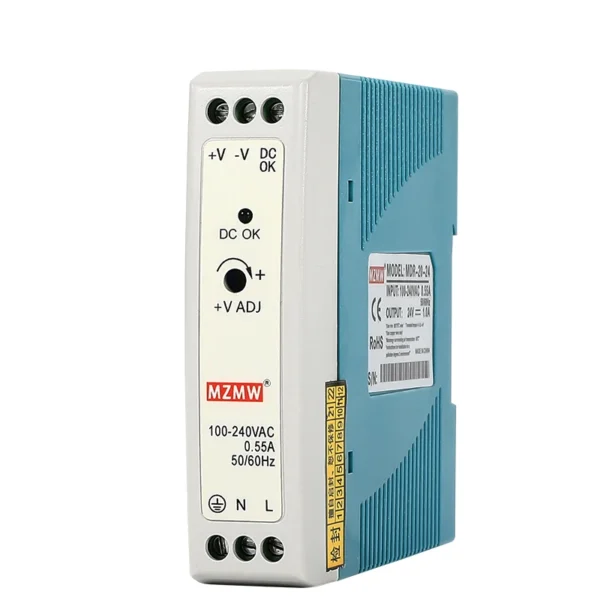 MZMW MDR10 Industrial DIN Rail Switching Power Supply MDR-20 10W 20W 12V 24V 48V AC/DC Single Output LED Lighting Source Power