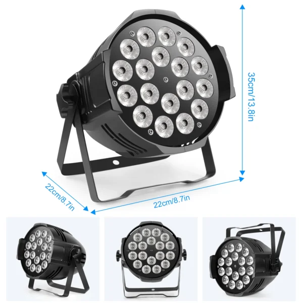 kf-S964efd215e43493e9fcb5c08575f8df4N-1 U'King 4PCS 200W 18 LED Par Light 4in1 18x8W RGBW Stage Light DMX 512 Control 4/8CH Flat Lighting Christmas DJ Party Disco Lamp
