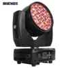 SHEHDS 1 Pcs LED Beam Wash 19x15W RGBW Zoom Moving Head Lighting Circle Control for DJ Disco KTV Bar Dance Nightclub