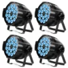 kf-Scef64ff65ef941d9b290193db3390a12x U'King 4PCS 200W 18 LED Par Light 4in1 18x8W RGBW Stage Light DMX 512 Control 4/8CH Flat Lighting Christmas DJ Party Disco Lamp