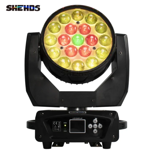 kf-Sd5f73183852b4fb09b0a0ab9fa45b098J SHEHDS 1 Pcs LED Beam Wash 19x15W RGBW Zoom Moving Head Lighting Circle Control for DJ Disco KTV Bar Dance Nightclub