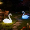 kf-S0c24a4103b90483da0230262e3dfac73I New Rechargeable Led Swan Colorful Outdoor Courtyard Decoration Light Waterproof Garden LED Patio Walkway Light Landscape Lamp