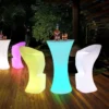 LED Illuminated Outdoor Bar Cocktail Table Rechargeable Plastic Lighted Coffee Table for KTV Disco Party Supplies
