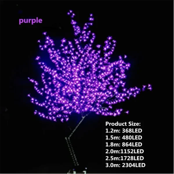 Waterproof Artificial LED Cherry Tree Night Light 1.5M-3M New Year Christmas Wedding Garden Decoration Light