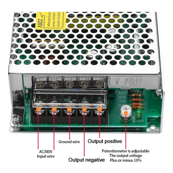 kf-S56407481a2c443baa0bcd240ded05834g MZMW 60W 120W 250W 350W 500W 600W Switching Power Supply Three-phase 380VAC Input AC To DC 12V 24V Single Output SMPS SV Series