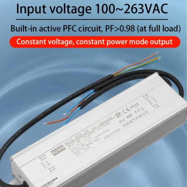 kf-S61facae4879e47d0abd85ac6a8511173F MZMW HLG 120W-600W IP67 Waterproof Industrial Switching Power Supply with PFC 100-260VAC AC-DC 12V 24V 36V 48V Led Driver SMPS