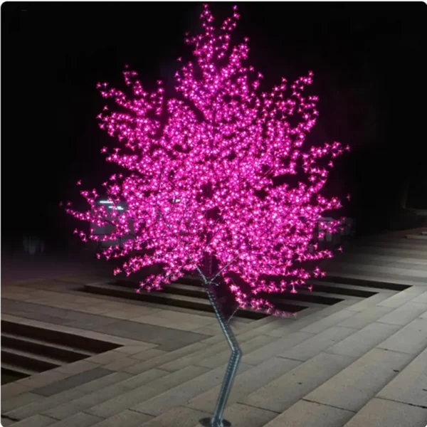 Waterproof Artificial LED Cherry Tree Night Light 1.5M-3M New Year Christmas Wedding Garden Decoration Light