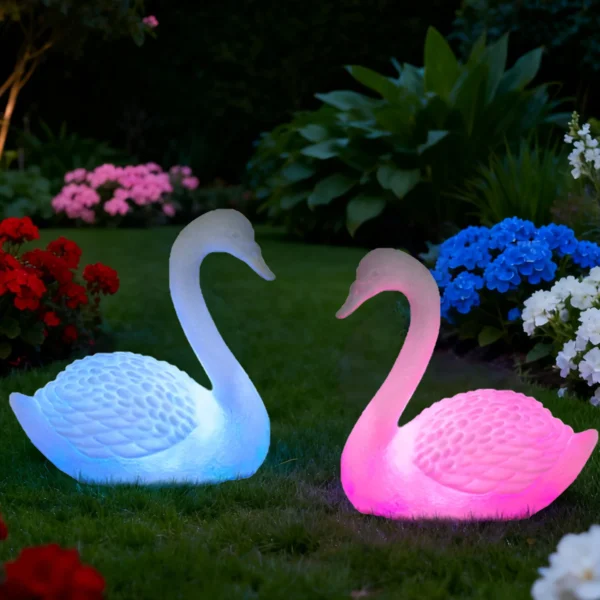 New Rechargeable Led Swan Colorful Outdoor Courtyard Decoration Light Waterproof Garden LED Patio Walkway Light Landscape Lamp
