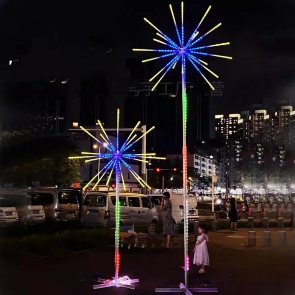 Outdoor LED Firework Light Waterproof Remote Control Christmas Tree Light Lamp Colorful changing Landscape Lamp Festival Decor