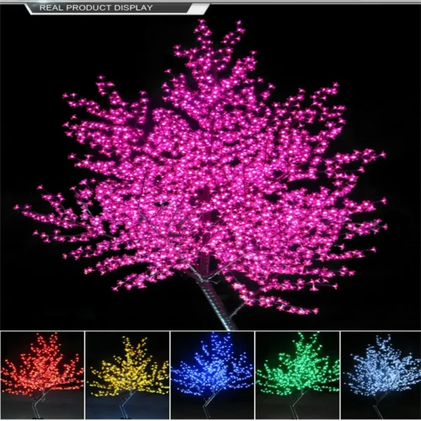 Waterproof Artificial LED Cherry Tree Night Light 1.5M-3M New Year Christmas Wedding Garden Decoration Light