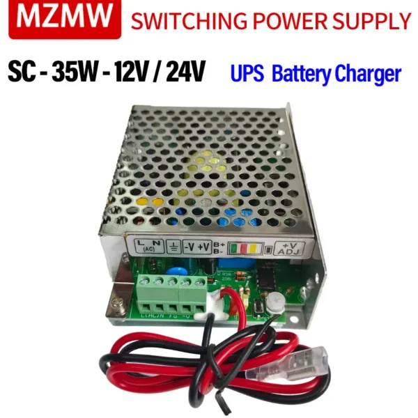 MZMW 35W MINI UPS Charge Function Switching Power Supply AC 110/220V DC 12V 24V 12 24 Volt CCTV Monitor Battery Charge SC-35-12