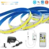 1M-10M Tuya Wifi DC24V FOB CCT LED Strip Warm Cool White Linear Lights COB LED Tape 608LEDs/m RA90 24Key IR Remote Control Decor