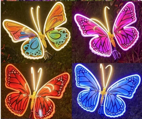 1pcs LED Outdoor Simulation Dynamic Static Butterfly Lights Holiday Party Home Christmas Decorations