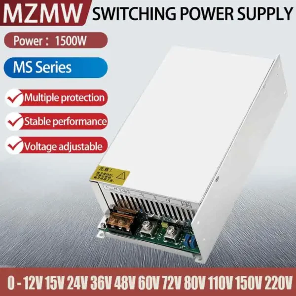 kf-Sd1ac29a1eed448899865bd5c17ae8826C MZMW 1500W Adjustable Switching Power Supply 0-12V 15V 24V 36V 48v 60V 72V 80V 110V 150V 220V 110/220V AC/DC Single Output SMPS