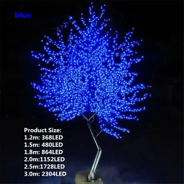 Waterproof Artificial LED Cherry Tree Night Light 1.5M-3M New Year Christmas Wedding Garden Decoration Light